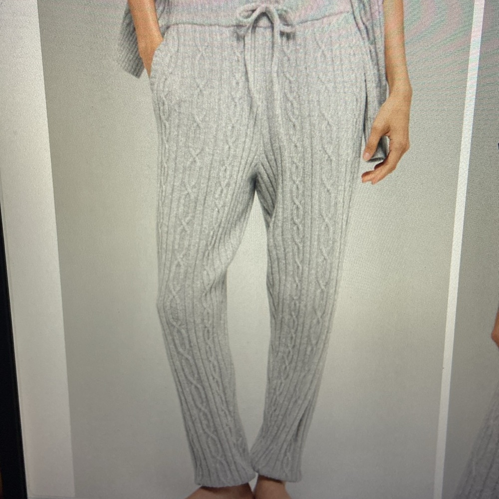 Alo yoga cable knit winter bliss pant jogger size XXS athletic heather grey